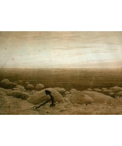 Caspar David Friedrich, Steiniger Strand mit Anker und Mondsichel