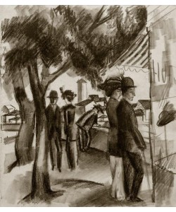 August Macke, Spaziergänger unter Bäumen