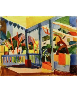 August Macke, Terrasse des Landhauses in St. Germain