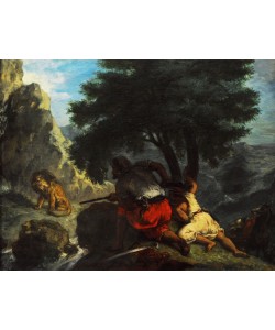 Eugene Delacroix, Lion Hunt in Morocco, 1854