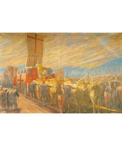 Gaetano Previati, Die Schlacht bei Legnano: Das Gebet vor der Schlacht auf de