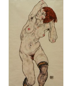 Egon Schiele, Frau mit schwarzen Socken