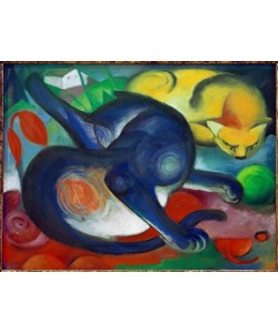 Franz Marc, Zwei Katzen, blau und gelb