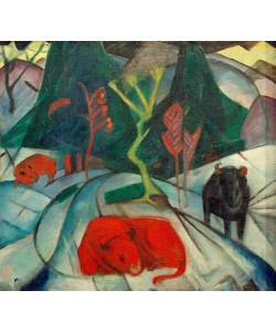 Franz Marc, Bison im Winter (Roter Bison)