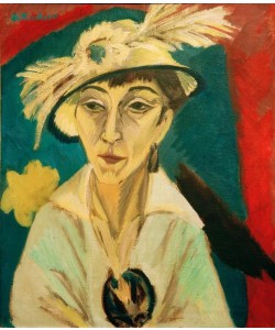 Ernst Ludwig Kirchner, Porträt Erna Schilling (Kranke Frau, Dame mit Hut)