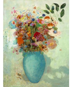 Odilon Redon, Blumen in türkisfarbener Vase