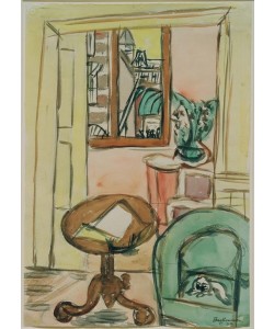 Max Beckmann, Interieur mit rundem Tisch
