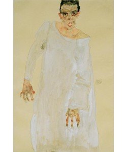 Egon Schiele, Selbstbildnis in langem weißen Gewand (Rufender)