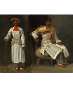 Eugene Delacroix, Two Studies of an Indian from Calcutta, Seated and Standing