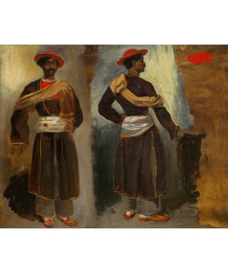 Eugene Delacroix, Two Studies of a Standing Indian from Calcutta