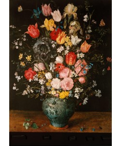 Jan Brueghel der Ältere, Blumen in blauer Vase