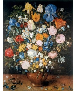 Jan Brueghel der Ältere, Blumenstrauß in Tonvase