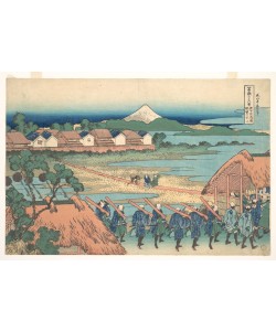 Katsushika Hokusai, Fuji Seen in the Distance from Senju Pleasure Quarter 