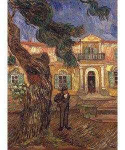 Vincent van Gogh, Pinie und Figur vor dem Hospital Saint-Paul
