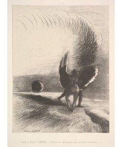 Odilon Redon, In the shadow of the wing, the black creature bit