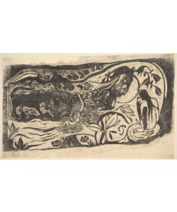 Paul Gauguin, Woodcut with a Horned Head