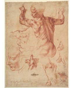 MICHELANGELO BUONARROTI, Studies for the Libyan Sibyl