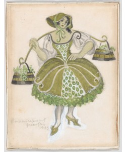 Juan Gris, Costume Design for the Shepherdess, for the Ballet 'Les Tentations de la Bergère