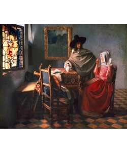 Jan Vermeer, Herr und Dame beim Wein