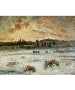 Camille Pissarro, Untergehende Sonne mit Nebel, Éragny