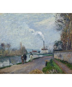 Camille Pissarro, Die Oise bei Pontoise bei bedecktem Himmel