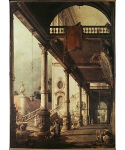 Giovanni Antonio Canaletto, Capriccio mit Kolonnade und Innenhof