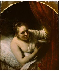 Rembrandt Harmenszoon van Rijn, Junge Frau im Bett