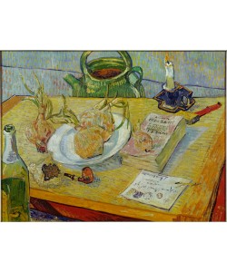 Vincent van Gogh, Stilleben mit Zeichenbrett, Pfeife, Zwiebeln und Siegellack