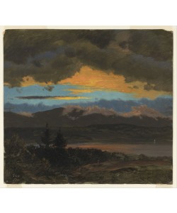 Frederic Edwin Church, Sonnenuntergang über dem Hudson Valley