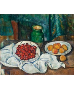 Paul Cézanne, Stillleben mit Kirschen und Pfirsichen