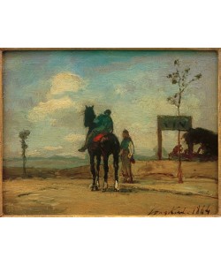 Johan Barthold Jongkind, Reiter und Figur in Landschaft