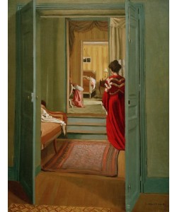 Felix Vallotton, Intérieur avec femme en drouge de dos