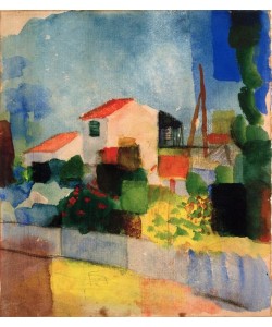 August Macke, Das helle Haus (1. Fassung)