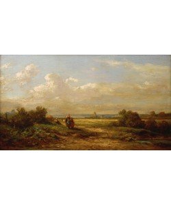 Carl Spitzweg, Weite Landschaft mit Wanderern 