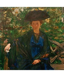 Lovis Corinth, Else Kaumann auf der Gartenbank