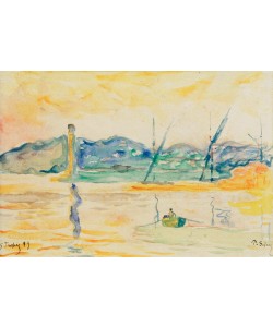 Paul Signac, Hafeneinfahrt von Saint-Tropez bei Sonnenuntergang