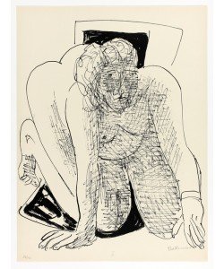 Max Beckmann, Crawling Woman, plate five from Day and Dream