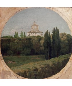 JEAN-AUGUSTE-DOMINIQUE INGRES, Blick auf das Belvedere der Villa Borghese in Rom