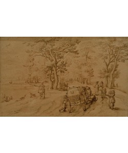 Jan Brueghel der Ältere, Kutsche auf einer Landstraße