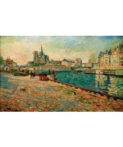 Paul Signac, Notre-Dame, l’ Ile Saint-Louis, vue du Quai de la Tournelle,