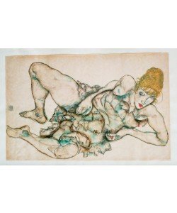 Egon Schiele, Liegende Frau mit blondem Haar