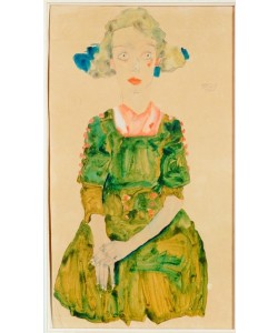 Egon Schiele, Mädchen mit blauer Masche