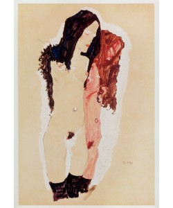 Egon Schiele, Two Reclining Girls