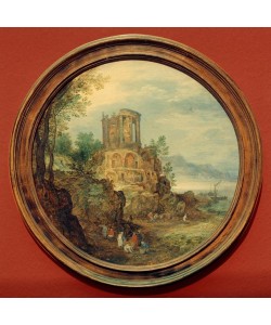 Jan Brueghel der Ältere, Südliche Küstenlandschaft mit dem Rundtempel von Tivoli