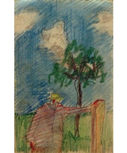 Laszlo Moholy-Nagy, Ohne Titel (Unter einem Baum stehender Mann)