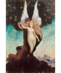 Gustave Moreau, Imaginäre Szene mit antikem Sujet. Geflügelter Ephebe mit w