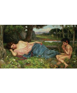 John William Waterhouse, Listen to my Sweet Pipings, 1911 (oil on canvas)