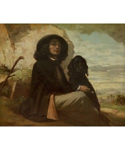 Gustave Courbet, Courbet with his Black Dog, 1842 (oil on canvas)