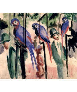 August Macke, Blue Parrots (w/c on paper)