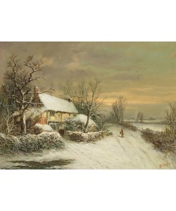 William Oliver Stone, A Cottage in Winter, 19th century